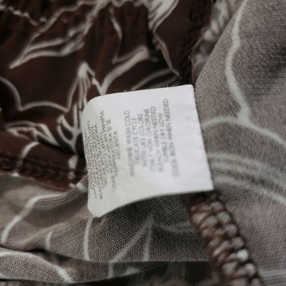 Daisy Fuentes Brown White Floral Sleeveless Ruffled Dress Size PL - Picture 8 of 8